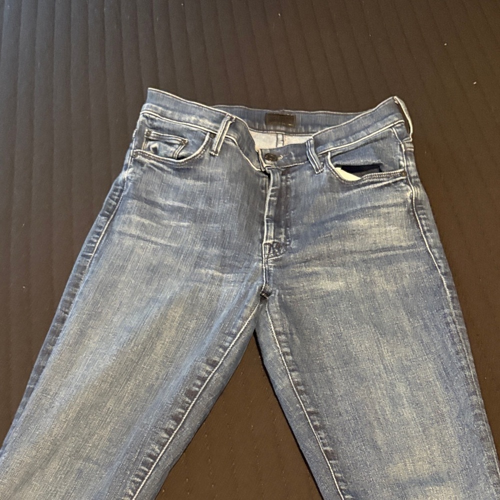 MOTHER Women's Flare Jeans in Faded Blue Denim